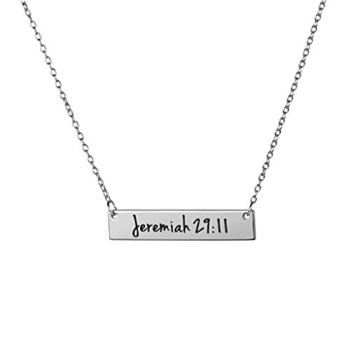 Memgift Christian Bar 𝐍𝐞𝐜𝐤𝐥𝐚𝐜𝐞 Bible Verse Faith Jewelry Baptism Christmas Birthday 𝐆𝐢𝐟𝐭 𝐟𝐨𝐫 𝐖𝐨𝐦𝐞𝐧