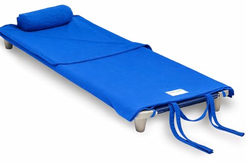 Rollee Pollee Kindergarten Nap Sac Roll-Up Boys and Girls Toddler Blanket with Attached Pillow – Soft Fleece Preschool Nap Mat for Daycare or Travel – Machine Washable – Royal Blue by ROLLEE POLLEE - Used condition - US$22.32