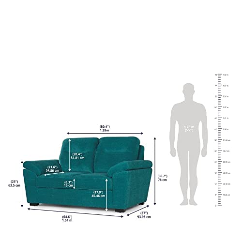 Image of Wakefit Sofa Set | 3 Year Warranty | Sofa 5 Seater, 5 Seater Sofa for Living Room, Wooden Sofa Set, Sofa Set 3+2 Seater - Lounger(Malphino : Malibu Green)