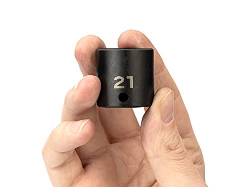 Image of TEKTON 3 /8 Inch Drive x 21 mm Shallow 6-Point Impact Socket | SID12121