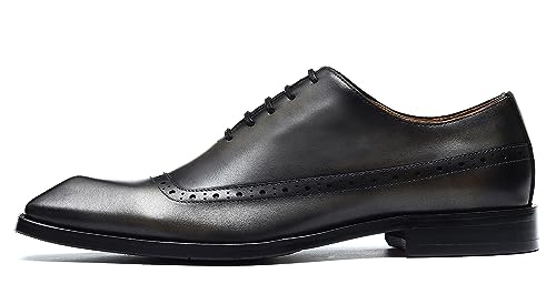Santimon Mens Oxfords Formal Dress Shoes Genuine Leather Cap Toe Derby Fashion Comfortable Tuxedo Wedding Business Casual Prom Shoes for Men2