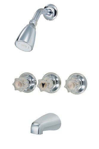Hardware House 125499 3-Handle Tub and Shower Mixer, Chrome