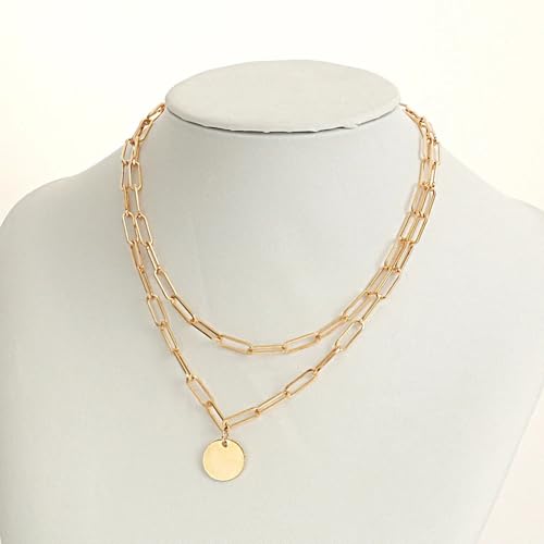 Collier à breloques rondes vintage aux finitions ciselées pour bijoux superposés raffinés - 2