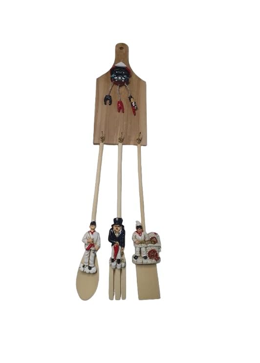 Planche à découper en bois haut de gamme et ses 3 cuillers Poulie Scio
