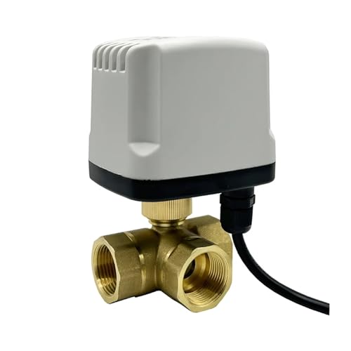 Válvula de bola motorizada de latón DN20 de 3 vías tipo T y 12VDC IP65 3