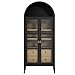 Modway Nolan Modern Farmhouse 71 Inch Tall Arched Storage Display Cabinet in Black Oak