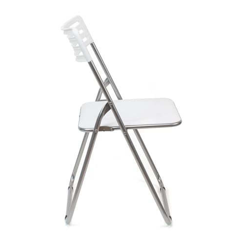 Miniatura 5 de The Secret Home Sillas Plegables De Metal Y Pp Alto. 80 Cm X Ancho. 42 Cm Asiento Auxiliar Para El Hogar - Fácil Limpieza - Ideal Para Interior Exterior - Color Negro 4, Blanco, 42x80x45 Cm