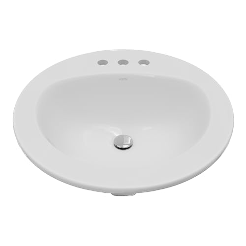 Karran Valera 20" Circular Top Mount Bathroom Sink in White
