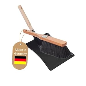 Novaliv Rosshaar Handfeger Kehrblech Set Schwarz