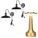 Kingmi Dimmable Wall Lamp Black Industrial Vintage Farmhouse Wall Sconce Lighting Gooseneck Wall Light Fixture with Plug in Cord and On Off Toggle Switch for Bedroom Nightstand, Set of 2