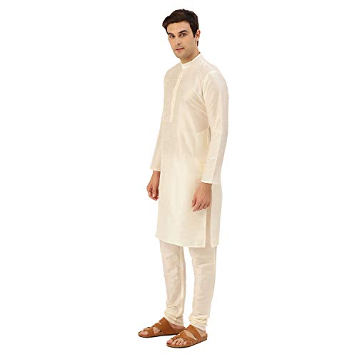 Image of Sojanya (Since 1958 Men'S Silk Blend Kurta Pyjama & Nehru Jacket Combo