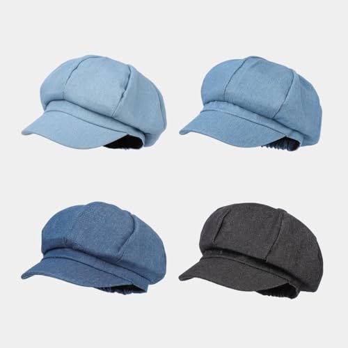 Gorra estilo boina de mezclilla para mujer miniatura 2