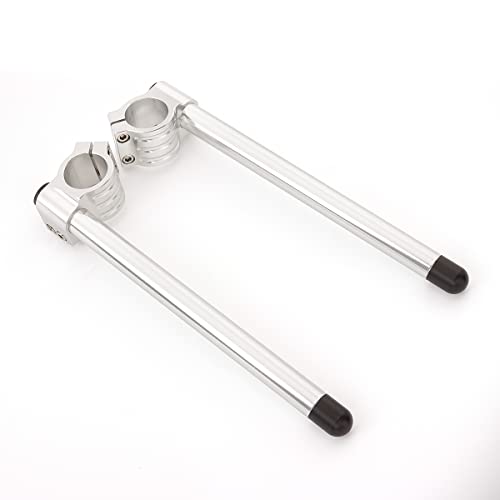 35Mm Motorcycle Clip On Handlebars Fit Fork Tube 35Mm, 7/8" Street&Sport Bike Handlebar, 35 Mm Clip Ons Bars 7° Cnc Silver #TOP3