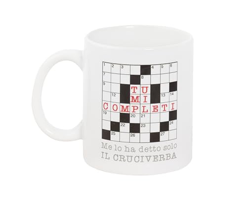 O.P.S. - Tazza In Cercamica Personalizzata, Con Frasi Divertenti e Dal Design Accattivante, Adatta Per Forno, Microonde, Lavastoviglie, Capacità 350ml, Formato cm 10hx8x8 - Cruciverba