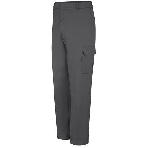 Red Kap Men's Industrial Cargo Pant - Breathable Work Pants, Wrinkle Resistant Design Fights Fading & Stains, Charcoal, 34W x 32L