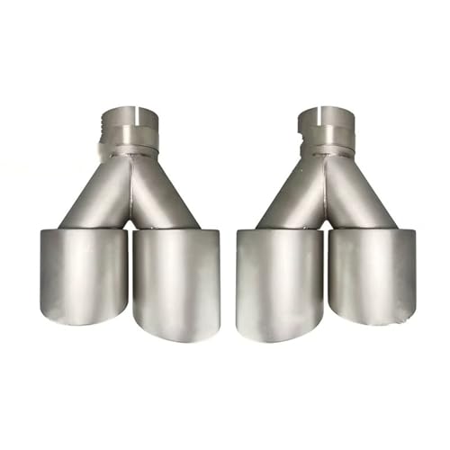 Embouts d'échappement doubles 60mm en acier inoxydable dépoli pour tuyau arrière universel