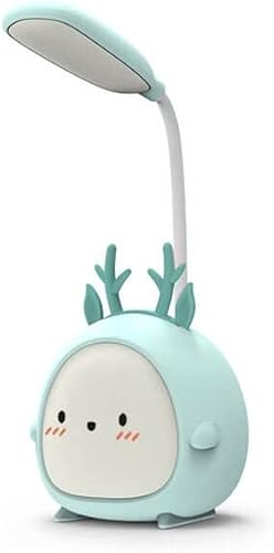 Unique Desk Lamp with LED Night Light, Wireless Charging, Eye Protection Lamp, USB Rechargeable, for Home, Bedroom, Study, Desk, Room, Decoration Lamp is The Best Gift for Kids (Blue)