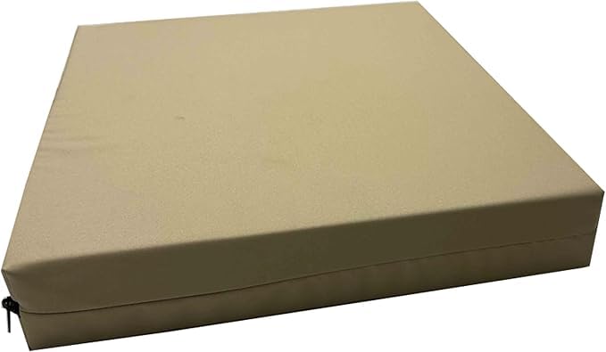 Brillars Water-Resistant 8cm Garden Chair Seat Pads - Dining Thick Cushions for Indoor & Outdoor Use | Patio Seat Pads Durability (Sand, 43 x 48cm/17" x 19")