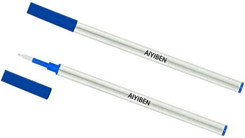Rollerball Refill 4.37 Inches, Roller Ball Fine Point 0.5 mm, German Ink Refill Pack with Interchangeable Ballpoint Pen Refills Medium Point (Pack of 6) (Blue)