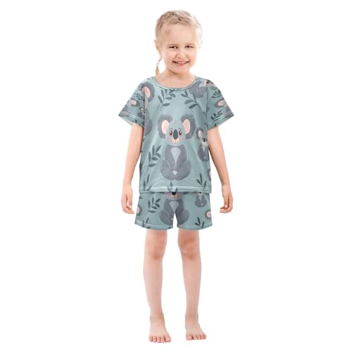 senya Short Sleeve Pajamas Sets Summer Cotton Sleepwear Cross-legged Koala3