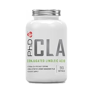 PhD Nutrition CLA Conjugated Linoleic Acid, Weight Management Tablet, Natural CLA from Safflower Oil, 90 Softgels (30 Day Supply)