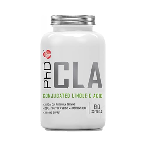 PhD Nutrition CLA Conjugated Linoleic Acid, Weight Management Tablet, Natural CLA from Safflower Oil, 90 Softgels (30 Day Supply)