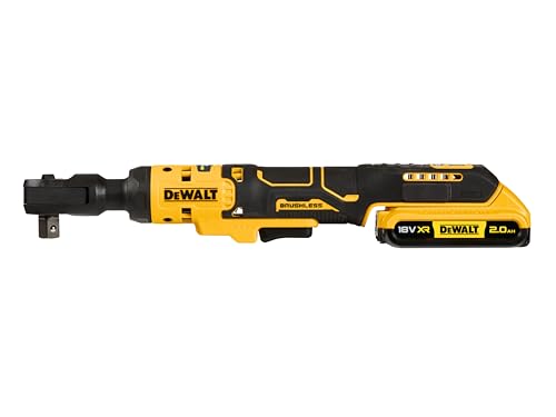 DEWALT 18V XR 1/2IN Open Head Ratchet 1 X 2AH, Yellow - Image 2