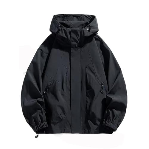 Manteau homme noir ample imperméable contre la pluie et le vent