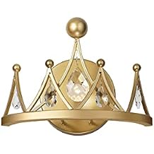Lighting Wall Lamps, Decorative Wall Lamps Crown Wall Lamp, Modern Simple Bedroom Bedside Lamp, Creative Crystal Wall Hanging Lamp in Childrens Room Suitable for Bedroom Bathroom Kitchen