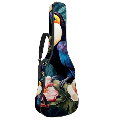Sac de guitare acoustique imperméable multicolore toucan avec poches