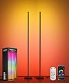 BWGZH Corner Floor Lamp 2 Pack, Smart RGB LED Corner Lamp with Music Sync and 16 Million DIY Colors, App & Remote Control, Color Changing Standing Lamp for Bedroom, Living Room and Gaming Room(2 Pack)