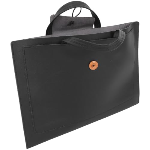 Sacoche ordinateur 15 pouces en cuir PU noir COHEALI avec poignée