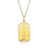 Ross-Simons Italian 24kt Yellow Gold Fleur-De-Lis 1-Gram Ingot Pendant Necklace With 14kt Yellow Gold Frame. 18 inches