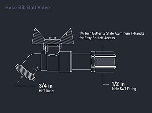Image of Midline Valve Brass Extended Street Hose Bib Boiler Drain, 1 /2'' SWT /Press, (5 Pack)