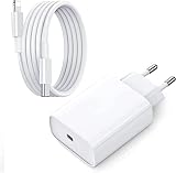 Chargeur Rapide iPhone USB C, Chargeur Rapide iPhone PD 20W, Prise de Courant pd20w avec câble de Charge USB C 1M, Compatible avec iPhone 14 13 12 11 Pro Max Mini x XR XS/X / 8 Plus/iPad