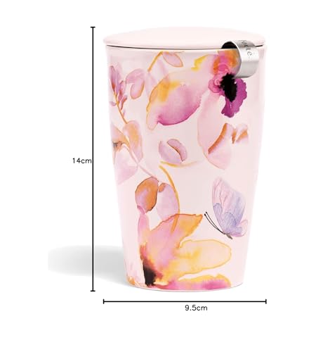 Tea Forte Kati Cup Mariposa, Ceramic Tea Infuser Cup with Infuser Basket and Lid for Steeping Loose Leaf Tea, 11935 - Image 8
