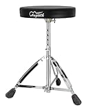 Augioth Drumhocker, höhenverstellbarer gepolsterter Schlagzeughocker, dick gepolsterter Sitz für Komfort, robuster Stahlfuß und rutschfesten Füßen