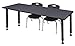 Regency Kee Height Adjustable Classroom Table Set with two 12"Andy Chairs, 60" x 24", Grey/Black