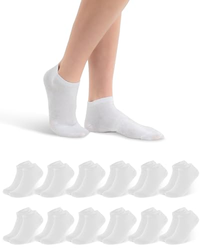 Libella Socquettes Femme 39 42 Chaussettes Blanches Femme Soquettes Hommes 39-42 Chaussettes Homme Blanche de 12 Paires Respirant Courtes Chaussettes de Sport...