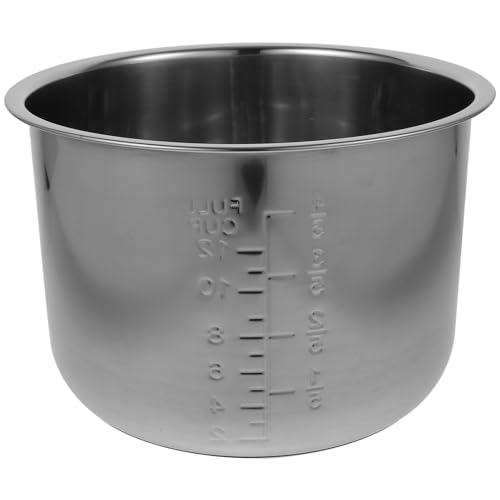 LALAFINA Rice Cooker Liner 6L Stainless Steel Rice Cooker Inner Pot Non-stick Rice Cooker Pot Pressure Cooker Pot for Home Kitchen Shop Cooker Accessories