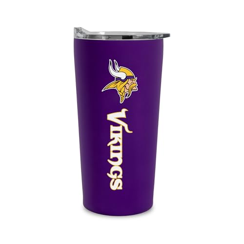 Rico Industries NFL Football Minnesota Vikings 18oz Soft Touch Easy Grip Tumbler