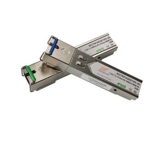BAUDCOM Módulo SFP 1G, transceptor de cable de fibra óptica SC monomodo compatible con Cisco SFP 1G LR, 20 KM, Ubiquiti UF MM 1G, Netgear, Mikrotik, D Link, Supermicro otros interruptores