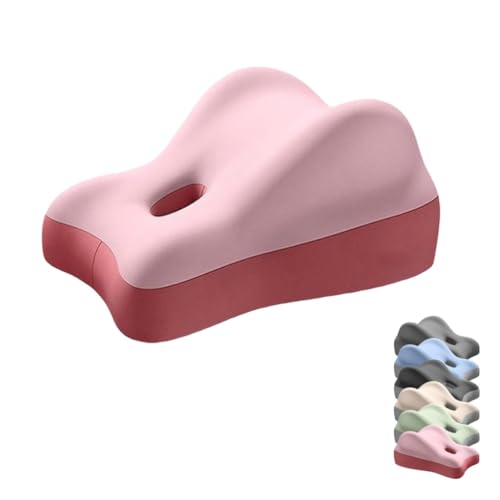 Almohada de cuña for Parejas, Almohada de Cama, cojín for glúteos for Embarazadas, triángulo ergonómico de Espuma viscoelástica for Adultos, Ideal for Leer y Dormir.(Pink)