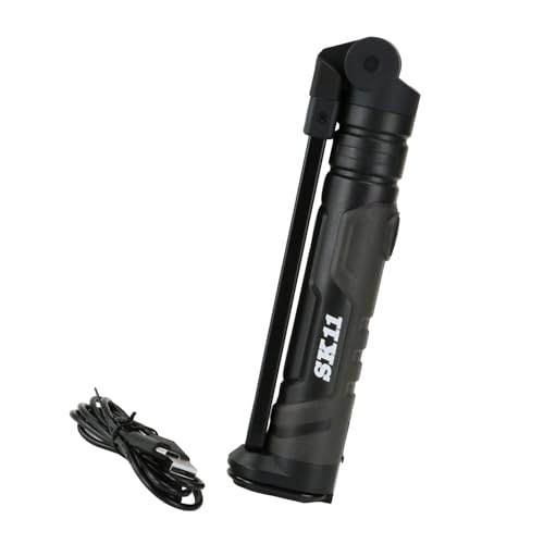 SK11(エスケー11) 充電式LEDワークライト メイン600lm(無段階調光)/トップ150lm 180度開閉+回転 底面マグネット USB-タイプC充電 SLW-600DMFD - SK11 - 商品画像
