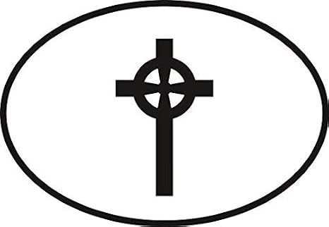 DG Graphics Magnet Celtic Cross Euro Oval Magnet Car Auto Fridge Locker Metal 5"