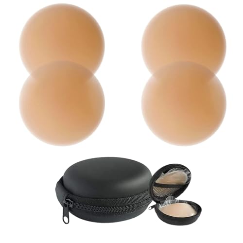 Image of Silicone Nipple Covers for Women | Reusable, Sweatproof & Invisible Adhesive Breast Petals | Sticky Bra Alternative for Backless Dress, Saree, Tube Tops | Skin-Friendly Seamless Pads