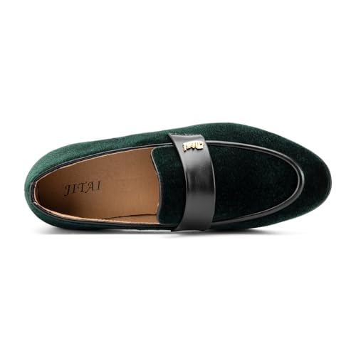 Image of JITAI Boys Dress Loafers for Weddings & School, Breathable Slip-On Leather Tuxedo Shoes, Toddler to Preteen