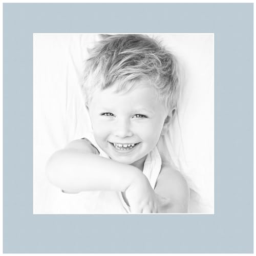 10x10 Fountain Blue/Baby Blue Custom Mat for Picture Frame with 6x6 Opening Size (Mat Only, Frame NOT Included) - 1 Pack