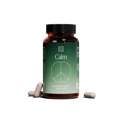 ZZEN Calm - Ashwagandha KSM-66® de 600 mg con Azafrán y Melissa | 5% Withanólidos, Regula el...