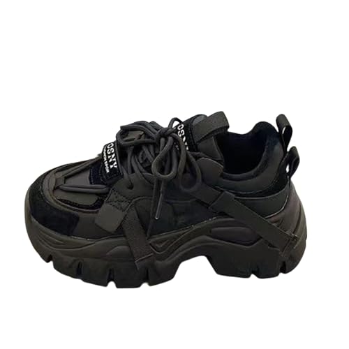 Genérico Zapatillas Mujer Negro Shoes Outdoor Mesh Shoes Runing Fashion Sports Breathable Sneakers Zuecos Mujer Verano (Black, 35)
